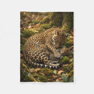 Couverture en laine polaire de léopard sauvage se