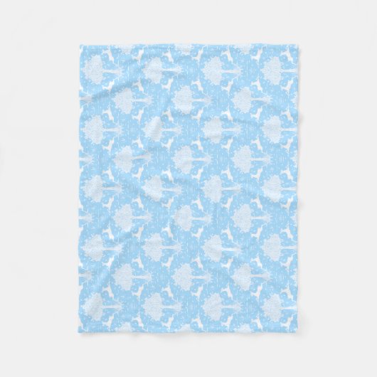 Couverture en laiton bleu chêne et cerf (horizonta (Devant)