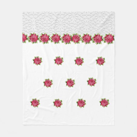 couverture en molleton au crochet floral (Devant)