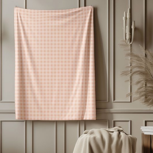 Couverture en plastique corail et gris Cosy Check