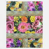 Couverture en polaire à fleurs multicolores (Devant)