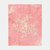 Couverture en polaire à impression florale rose (Devant)