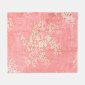 Couverture en polaire à impression florale rose (Devant (Horizontal))