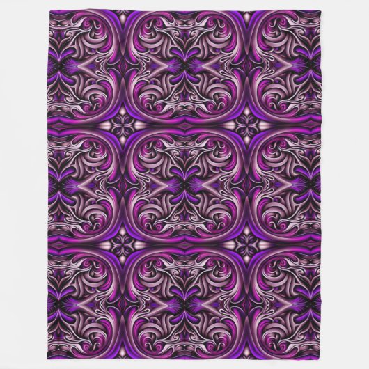 Couverture en polaire à motif bleu et violet (Devant)