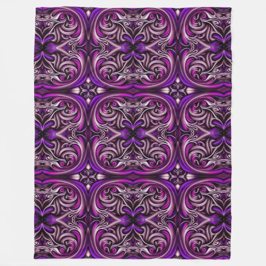 Couverture en polaire à motif bleu et violet (Devant)