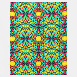 Couverture en polaire à motif jaune et bleu