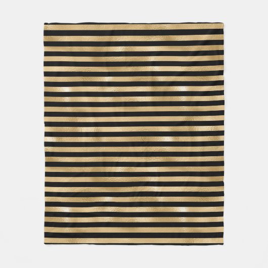 Couverture en polaire à rayures noire et or (Devant)