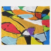 Couverture en polaire Abstraite jaune (Devant (Horizontal))