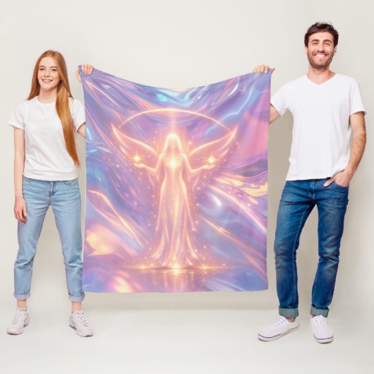 Couverture en polaire Ange de Lumière – Céleste Ét (En situation)