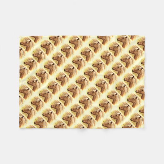 Couverture en polaire animale Brown et en or (Devant (Horizontal))