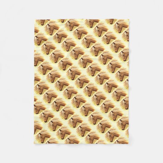 Couverture en polaire animale Brown et en or (Devant)