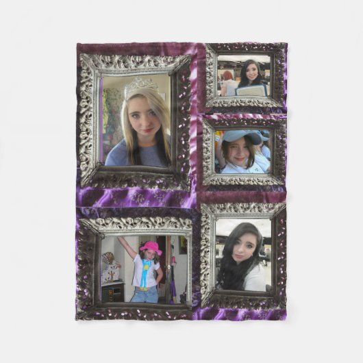 Couverture en polaire avec 5 encarts photo cadre a (Devant)