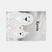 Couverture en polaire avec famille d'ours polaire (Devant (Horizontal))