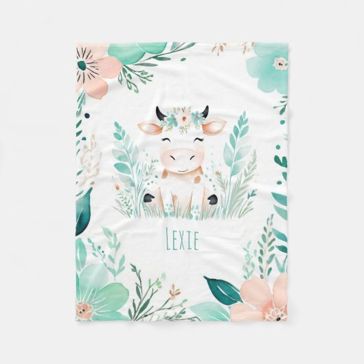 Couverture en polaire bébé personnalisée Boho Calf (Devant)