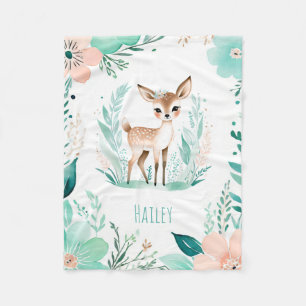 Couverture en polaire bébé personnalisée Boho Faun