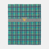 Couverture en polaire bleu et orange (Devant)