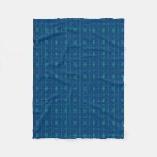 Couverture en polaire bleu plaid (Devant)