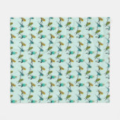 Couverture en polaire Budgie Frenzy (Cyan clair) (Devant (Horizontal))