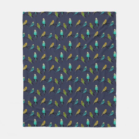 Couverture en polaire Budgie Frenzy (Navy) (Devant)