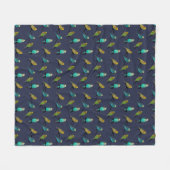 Couverture en polaire Budgie Frenzy (Navy) (Devant (Horizontal))