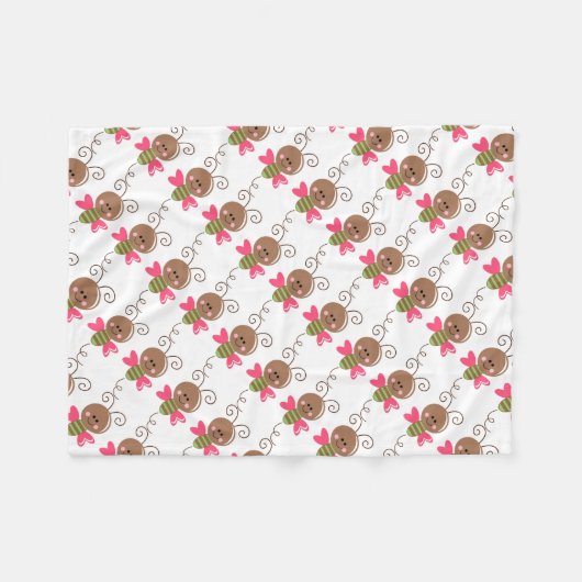 Couverture en polaire/Bumblebee mignonne (Devant (Horizontal))