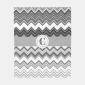 Couverture en polaire Chevron noir/blanc (Devant)