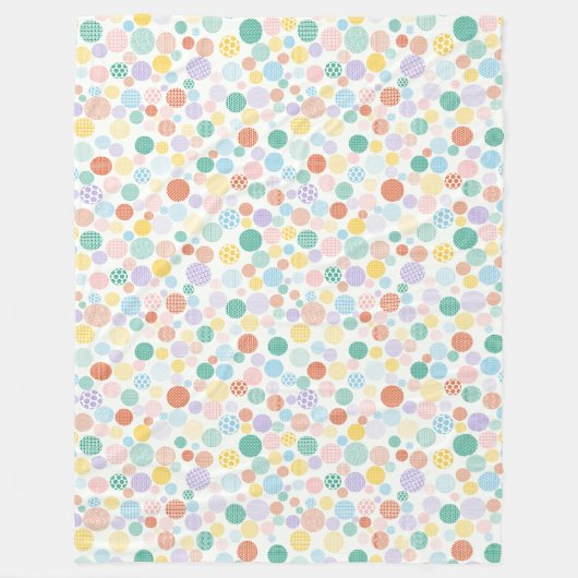 Couverture en polaire circulaire à motifs - Points (Devant)