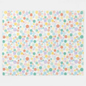 Couverture en polaire circulaire à motifs - Points (Devant (Horizontal))
