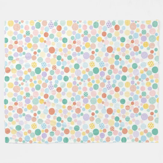 Couverture en polaire circulaire à motifs - Points (Devant (Horizontal))