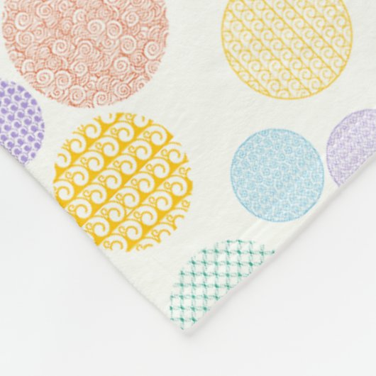 Couverture en polaire circulaire à motifs - Points (Coin)