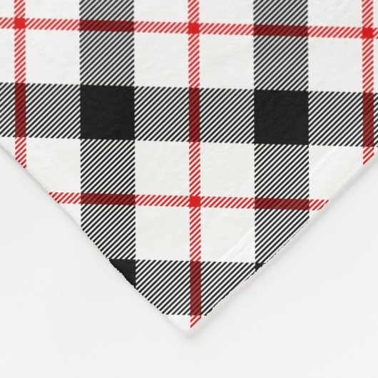 Couverture en polaire classique rouge noir et blan (Coin)