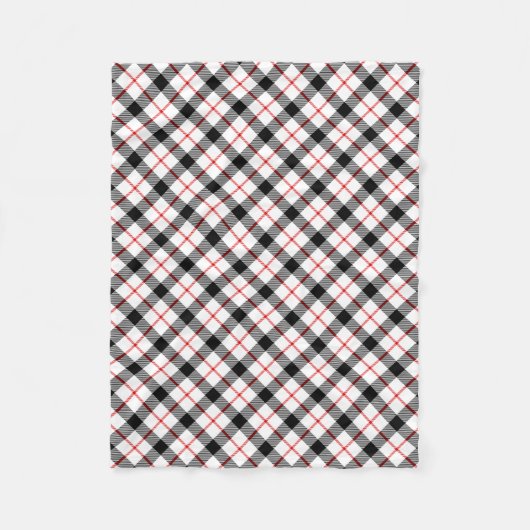 Couverture en polaire classique rouge noir et blan (Devant)