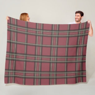 Couverture en polaire classique rouge plaid