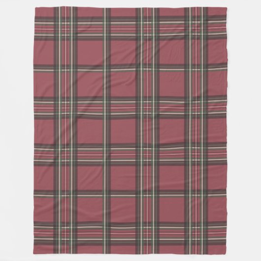 Couverture en polaire classique rouge plaid (Devant)
