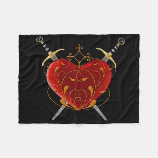 Couverture en polaire Coeur et Daggers (Devant (Horizontal))