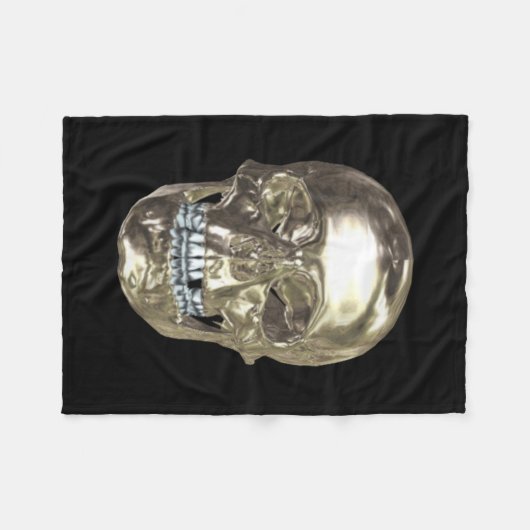 Couverture en polaire crâne Chrome (Devant (Horizontal))