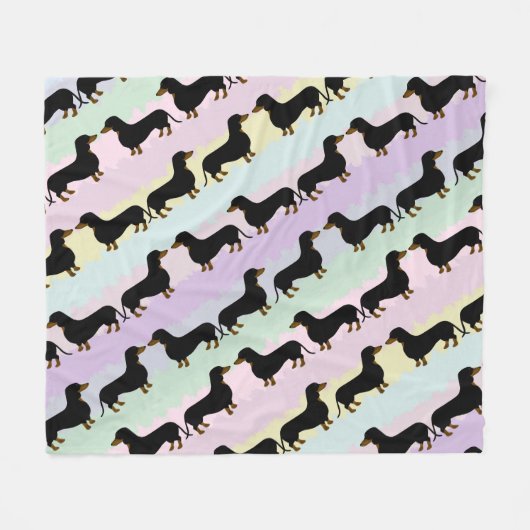 Couverture en polaire Dachshund (Devant (Horizontal))