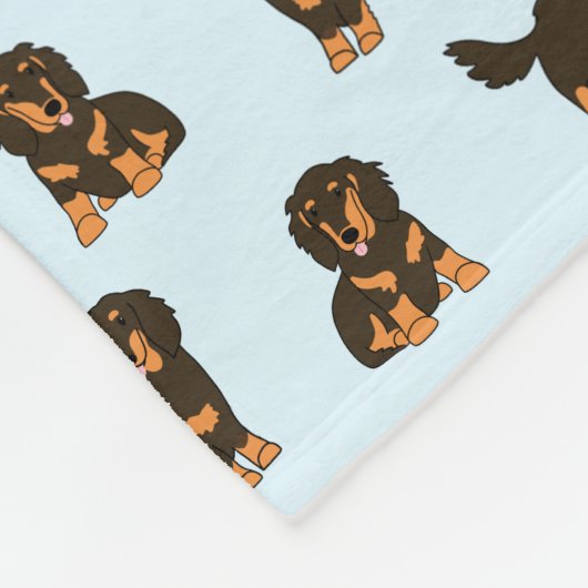 Couverture en polaire Dachshund aux cheveux longs (Coin)