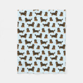 Couverture en polaire Dachshund aux cheveux longs (Devant)