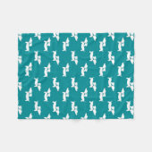 Couverture en polaire Dachshund Design turquoise (Devant (Horizontal))