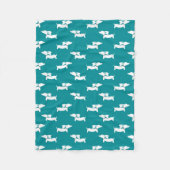Couverture en polaire Dachshund Design turquoise (Devant)