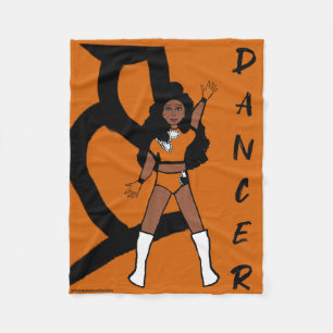 Couverture en polaire danseur orange et noir