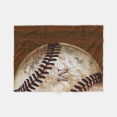 Couverture en polaire de baseball vintage avec mon (Devant (Horizontal))