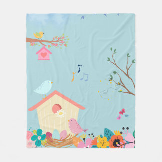 Couverture en polaire de Birdhouse Blossom