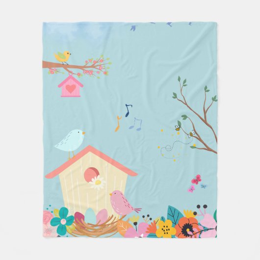 Couverture en polaire de Birdhouse Blossom (Devant)