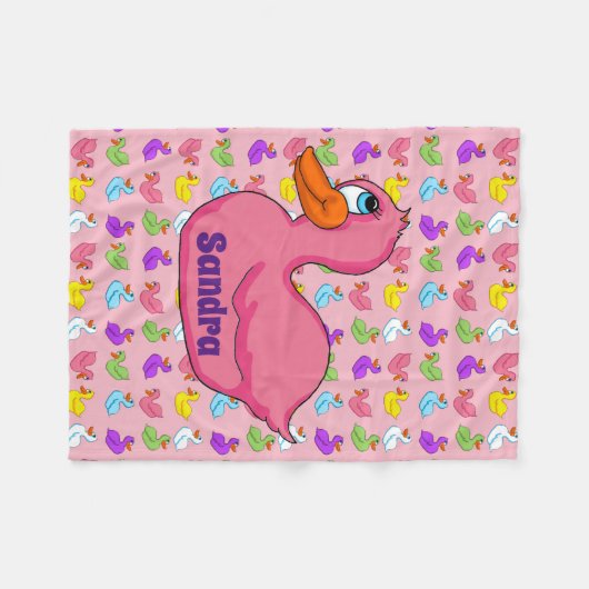 Couverture en polaire de canard rose (Devant (Horizontal))