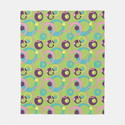 Couverture en polaire de cercles verts funky (Devant)