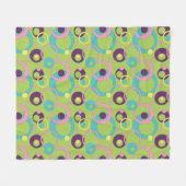 Couverture en polaire de cercles verts funky (Devant (Horizontal))