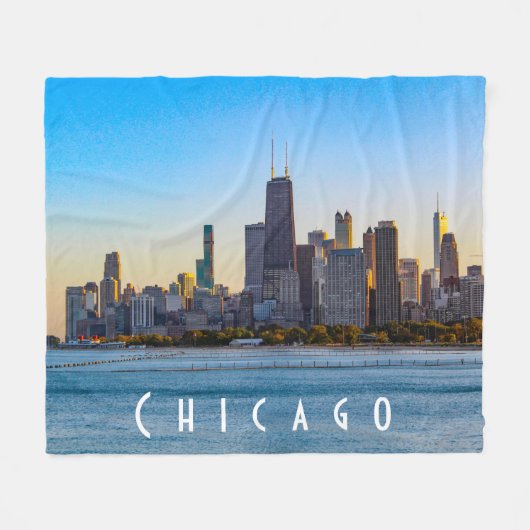 Couverture en polaire de Chicago (Devant (Horizontal))