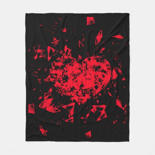Couverture en polaire de coeur brisée (Devant)
